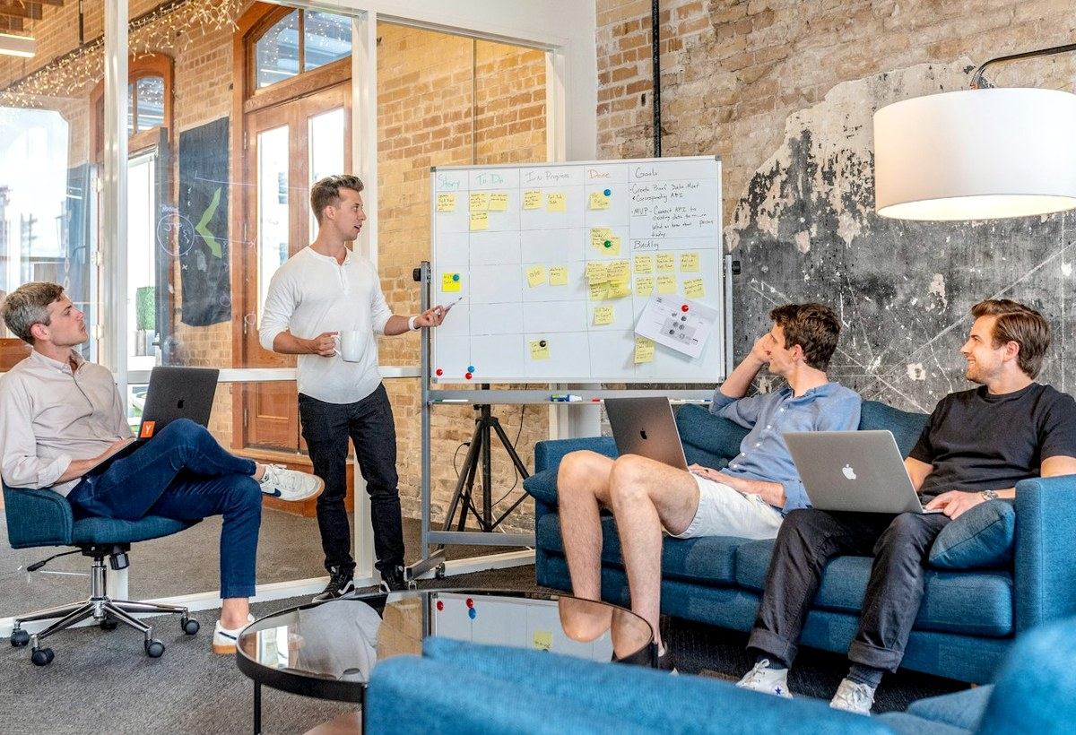 team im modernen buero
